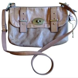 Vintage Fossil Distressed genuine leather crossbody Shoulder bag purse